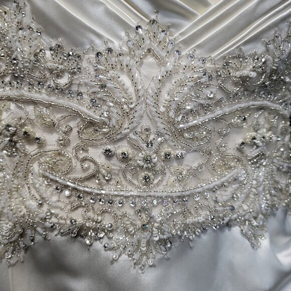 NWT~$1850~CB COUTURE~6/8~IVORY STRAPLESS MERMAID FIT & FLARE WEDDING DRESS - Picture 3 of 16